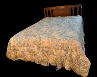 Traditional style headboard with mattress and frame