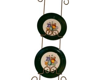 Lots of vintage plate plates and plate hangers