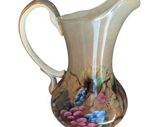 This is a vintage “Vineyard Blessings” Pitcher by Artist Lisa White, manufactured by Arts Uniq, Inc. in Cookeville, Tennessee.