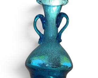 vintage hand-blown art glass vase or amphora