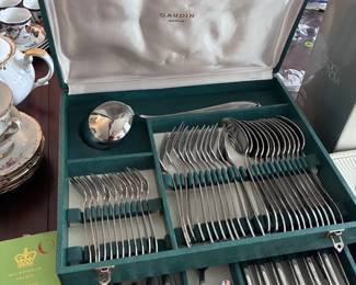 Large stainless steel flatware set from Marseille, France