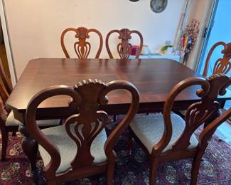 Dining table (there is a leaf as well) and chairs