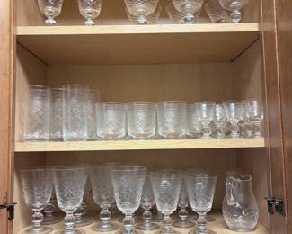 Bohemian crystal glassware set (more than is pictured here)