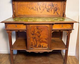 Antique Inlaid Southeast Asian Bar Cabinet