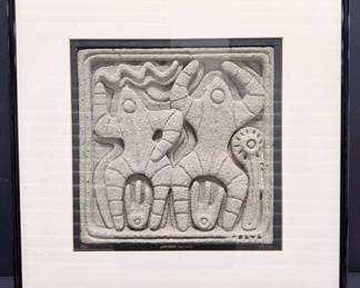 Ralph Prata signed concrete sculpture "Sacred...