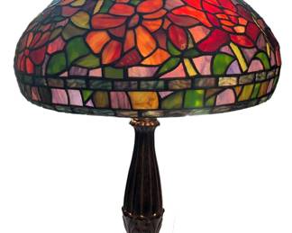 Dale Tiffany Peony Art Glass Lamp 25"