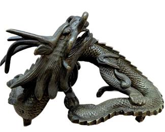 Bronze Asian Dragon Sculpture