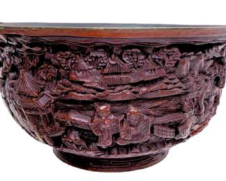 Chinese Carved Cinnabar Lacquer Bowl