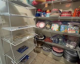 Chargers, paper goods, storage pieces