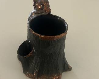 Antique cigarette and match holder