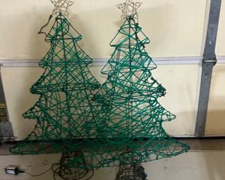 Outdoor lighted trees
