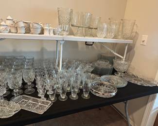 Lots of cut glass and crystal