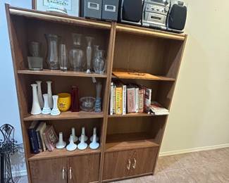 Matching book shelves