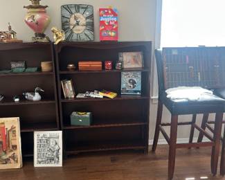 Two matching vintage shelves