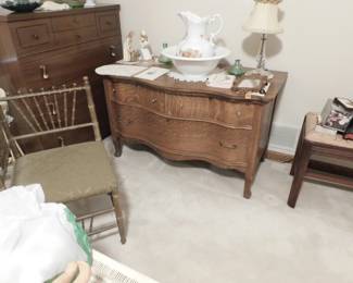 Antique Oak Serpintine Front Dresser