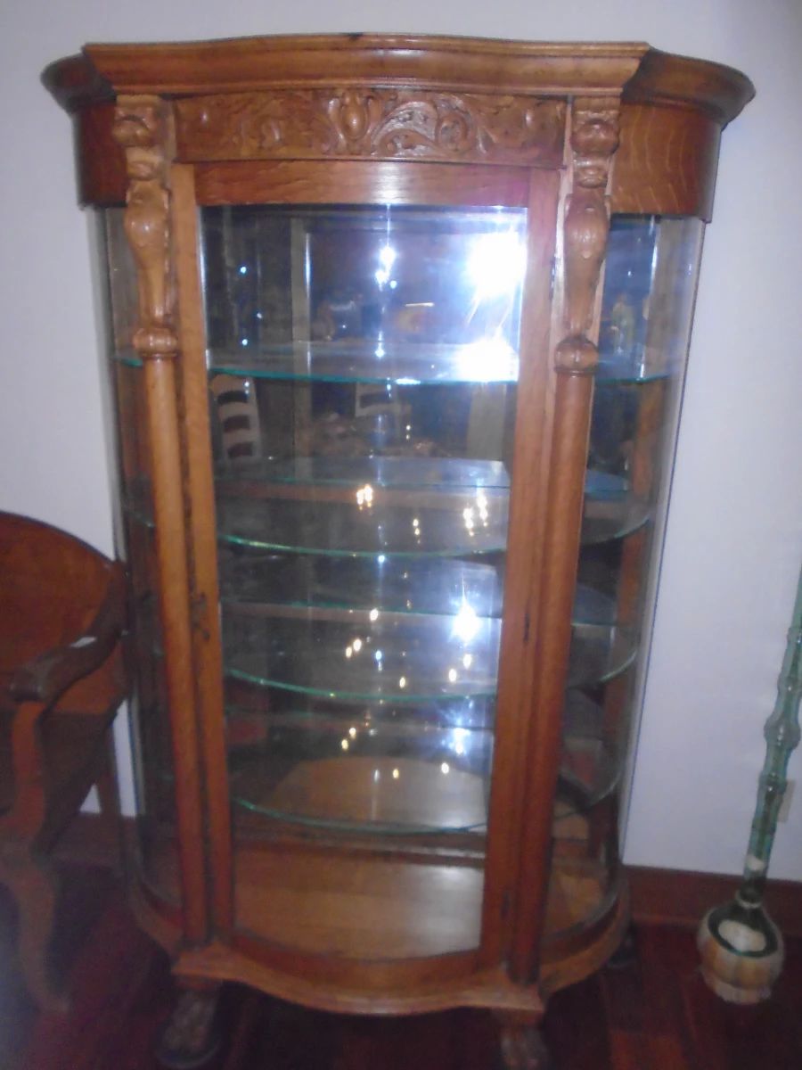 Lovely bow front china cabinet