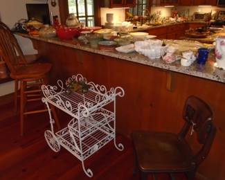 Beautiful serving cart and bar stools