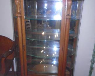 Lovely bow front china cabinet