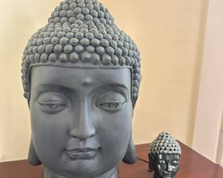 Decorative stone Buddha head sculpture