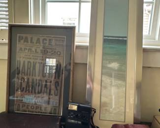 Vintage framed Palace theater poster and period furnishings