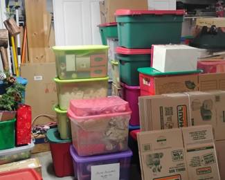 Bins of Christmas Decor...one money buys all..
