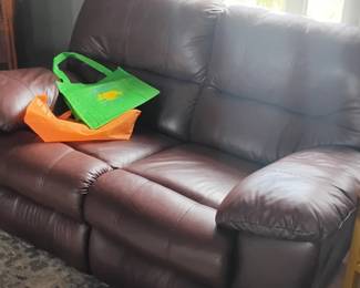 Double Leather Sofa $600 obo