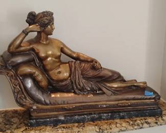 Paolina Bonaparte wife of Napoleon Bonaparte --to whom Napoleon once wrote after competing a successful campaign " dont wash i'm coming home" by or after Bronze sculpture Antonio Canova asking $1000.- obo