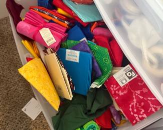 Fabric & Quilting Supplies 🪡 Large selection of colorful fabric, quilting cottons, precuts and assorted sewing materials. Lots more sewing and craft supplies throughout!