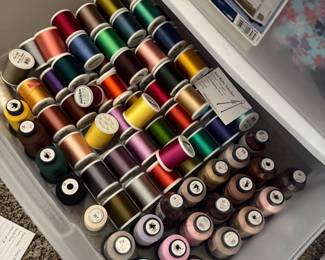 Huge Embroidery Thread Collection 🌈🧵 Large assortment of embroidery machine thread in tons of colors, plus additional sewing notions and supplies.