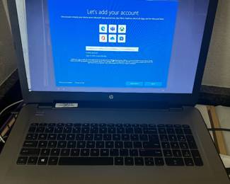 HP laptop reset to factory settings. Ready for setup!