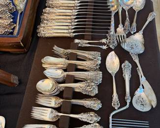 3 SETS OF STERLING SILVER FLATWARE Wallace Grand Baroque