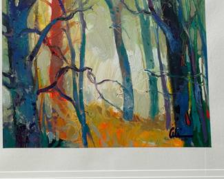 FRAMED ART BY ANASTASIA TRUSOVA ABSTRACT FOREST LANDSCAPE