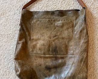LARGE LEATHER BAG - POSSIBLY UNMARKED B. MAY