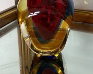 VINTAGE LUIGI ONESTO MURANO SOMMERSO ART GLASS 