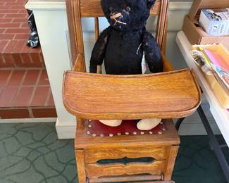 Convertible highchair, Steiff bear