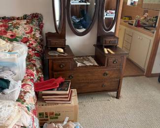 triple mirror vanity