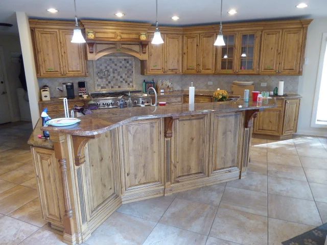 This beautiful Rustic Alder Wood Kitchen Cabinets by https://www.starmarkcabinetry.com/ is in like new condition. It has Soft Touch Drawers and Door. The following items comes with the purchase of the Kitchen: Granite Counters, FRANKIE SS Sink, Faucet and Disposal $9,500.00, Now $4,750.00,