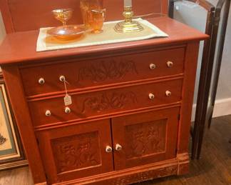 Vintage red washstand