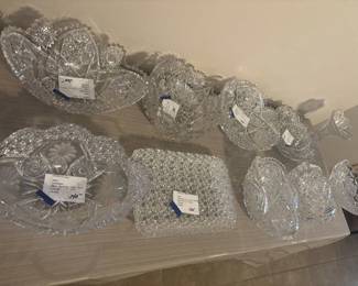 Brillant American cut glass that is over 100 years old. Many patterns. Will be priced to go. Most have pattern names attached. 