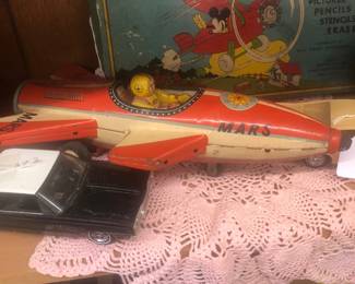 1960s tin toy rocket