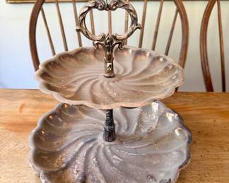 F.B. Rogers Silver Plate Tiered Tray~$30