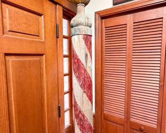 Antique Wood 7ft Barber Pole