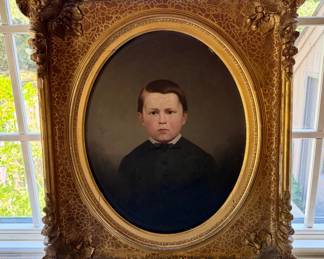 Antique Oil Painting Of Young Boy~$395