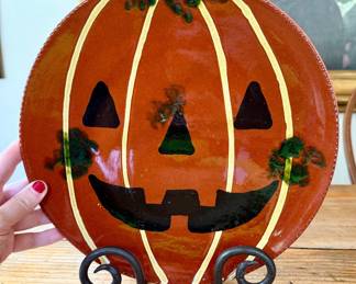 Nancy Cobb Redware Jack O’Lantern Plate~$30.00
