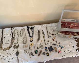 Variety of costume jewelry both vintage and newer