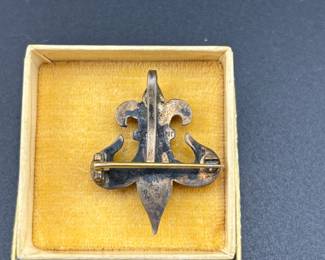 Sterling Silver Fleur de Lis pin 1950s