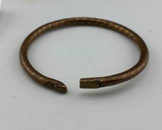 Kenyan Tribal Bracelet Twisted Brass 1980s