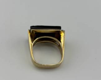 14k gold ring with diamond, semiprecious stones