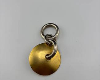 Roz Balkin signed drop/pendant sterling and brass