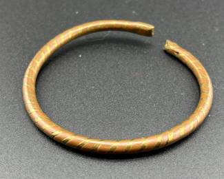 Kenyan Tribal Bracelet Twisted Brass 1980s